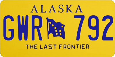 AK license plate GWR792