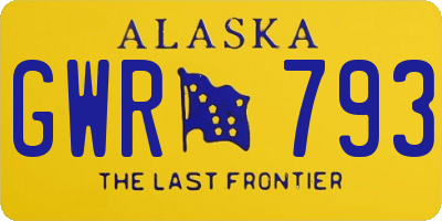 AK license plate GWR793