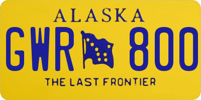AK license plate GWR800