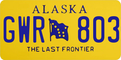 AK license plate GWR803