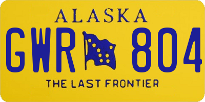 AK license plate GWR804