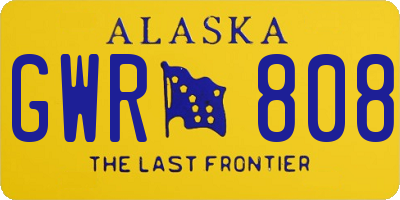 AK license plate GWR808