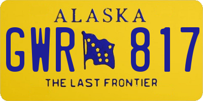AK license plate GWR817
