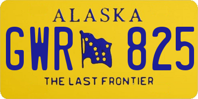 AK license plate GWR825