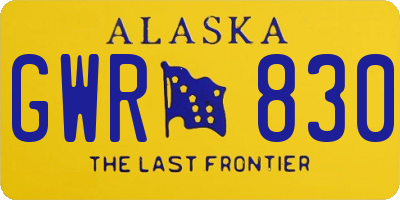 AK license plate GWR830