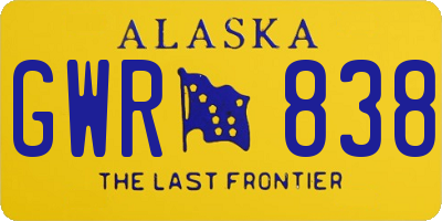 AK license plate GWR838