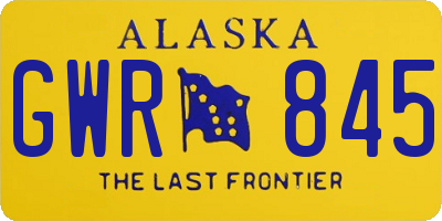 AK license plate GWR845