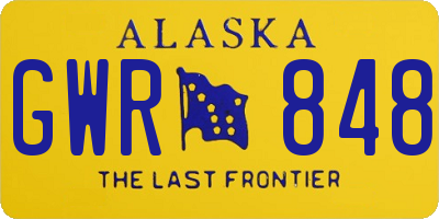 AK license plate GWR848