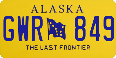 AK license plate GWR849