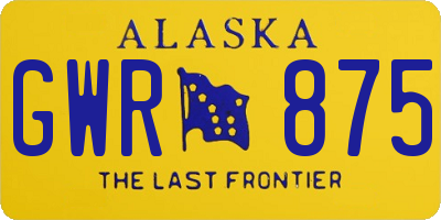 AK license plate GWR875