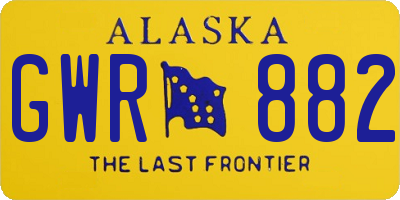 AK license plate GWR882