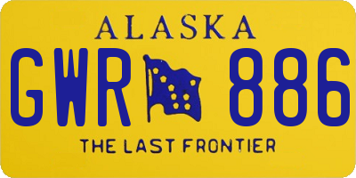 AK license plate GWR886