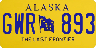 AK license plate GWR893
