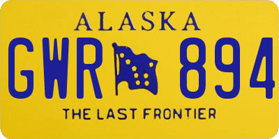 AK license plate GWR894