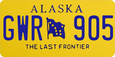 AK license plate GWR905
