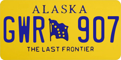 AK license plate GWR907