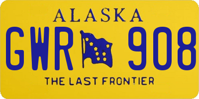 AK license plate GWR908