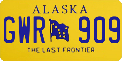 AK license plate GWR909
