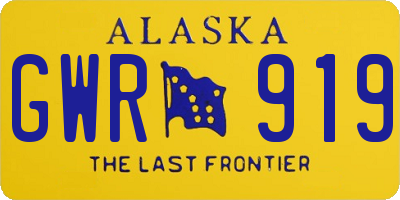 AK license plate GWR919