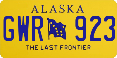 AK license plate GWR923