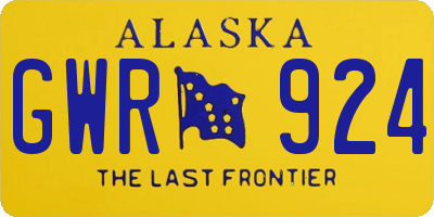 AK license plate GWR924