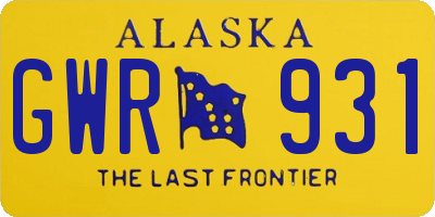 AK license plate GWR931