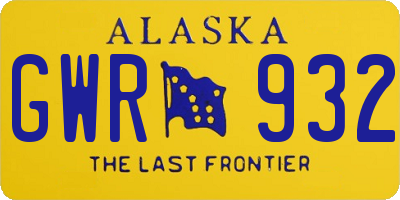 AK license plate GWR932