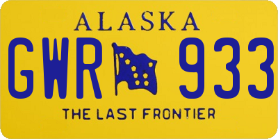 AK license plate GWR933