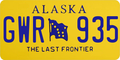 AK license plate GWR935
