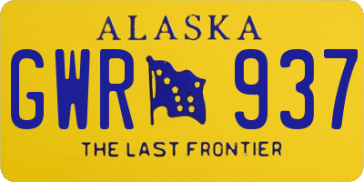 AK license plate GWR937