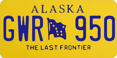 AK license plate GWR950