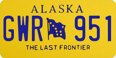 AK license plate GWR951