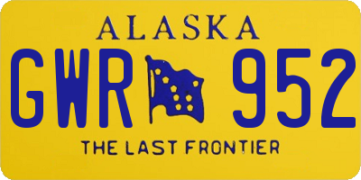 AK license plate GWR952