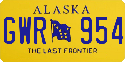 AK license plate GWR954