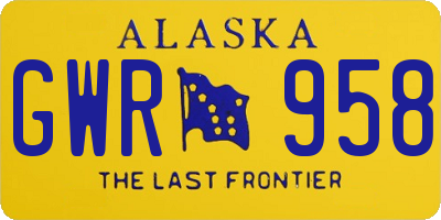 AK license plate GWR958