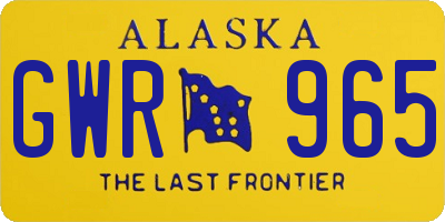 AK license plate GWR965