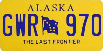 AK license plate GWR970