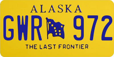 AK license plate GWR972