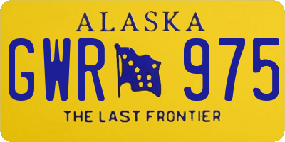 AK license plate GWR975