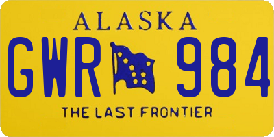 AK license plate GWR984