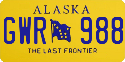 AK license plate GWR988