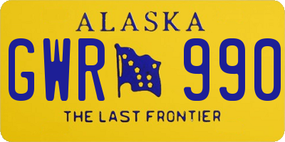 AK license plate GWR990