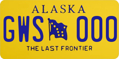 AK license plate GWS000