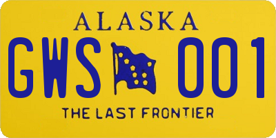 AK license plate GWS001