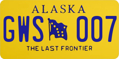 AK license plate GWS007