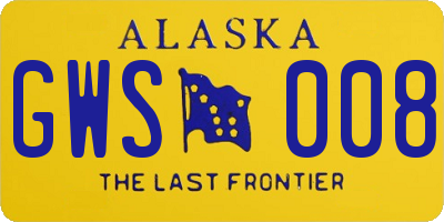 AK license plate GWS008