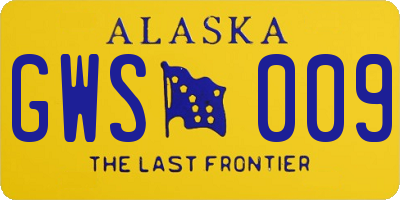 AK license plate GWS009