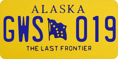 AK license plate GWS019