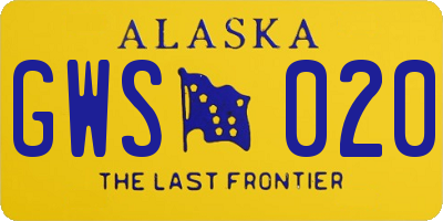 AK license plate GWS020