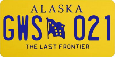 AK license plate GWS021